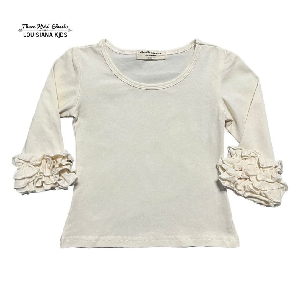 Adorable Essentials 18m Cream Ivory Ruffle Sleeve Top